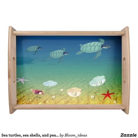 Sea Turtles Sea Shells And Pearls On The Ocean Serving Tray Zazzle