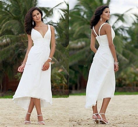 2015 Summer Beach Short Wedding Dresses For Bride A Line Ruched Chiffon