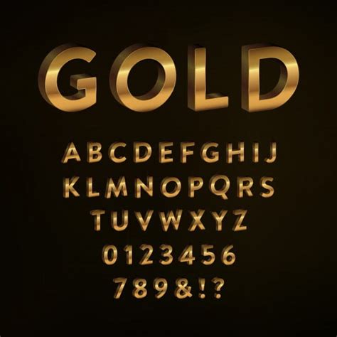 Golden Alphabet Design Eps Vector Uidownload