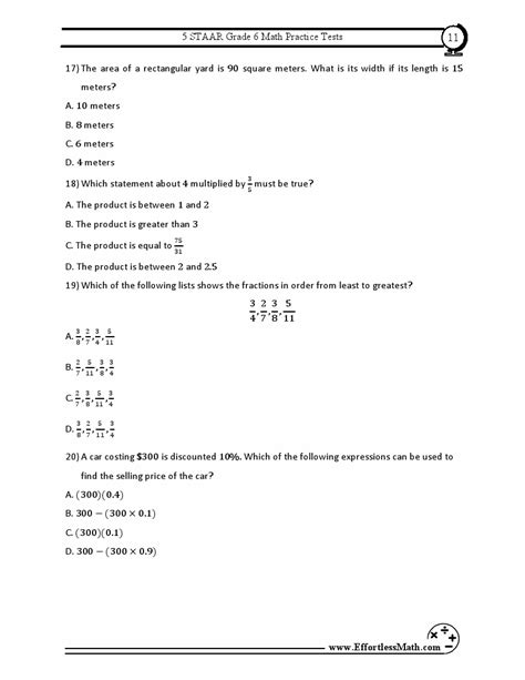 5 Staar Grade 6 Math Practice Tests Extra Practice To Help Achieve An