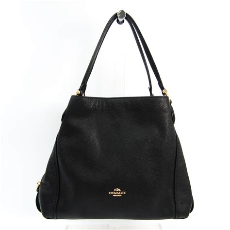 Coach Edie 57125 Womens Leather Shoulder Bag Black Bf519657 Ebay