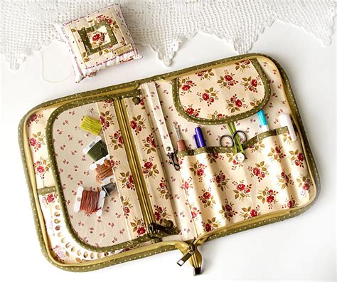 Zippered Organizer For Cross Stitch Hand Embroidery Sewing Tools Case