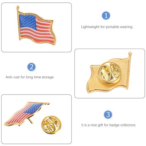 10pcs American Flag Lapel Pin United States Usa Hat Tie Tack Badge Pin