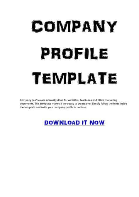 Company Profile Templates Word Excel Samples