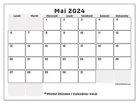 Calendrier Mai 2024 44ld Michel Zbinden Fr