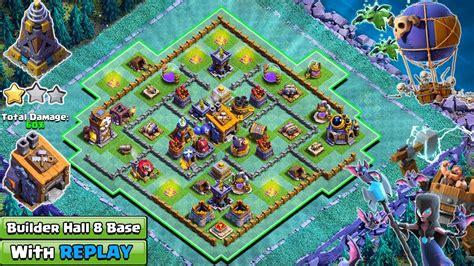 Best Builder Hall 8 Base Layout With Replay 2018 New Bh8 Base Design