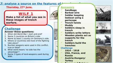 Ks3 World War I Teaching Resources