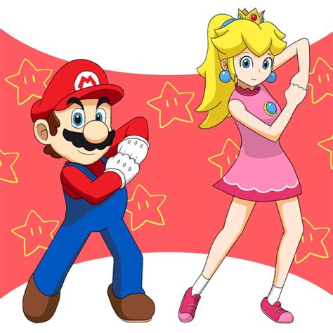 Mario X Peach by きりほし | Super Mario | Mario, Mario and princess peach, Super mario