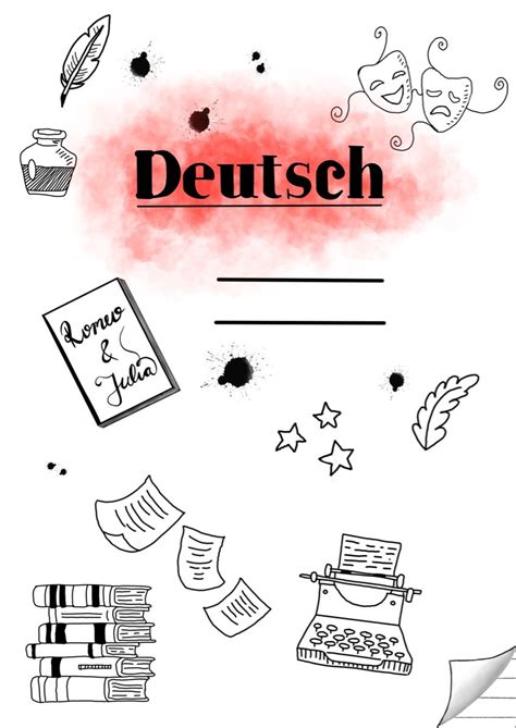 Deutsch Deckblatt Deckblatt Schule Deckblatt Deutsch Deckblatt Vorlage