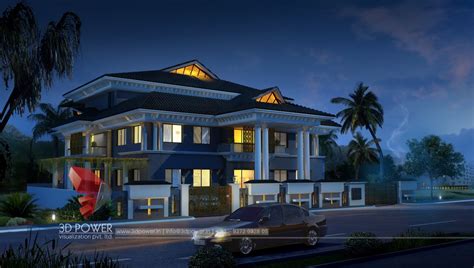 3D Architectural Night View Rendering | Architectural 3D ...