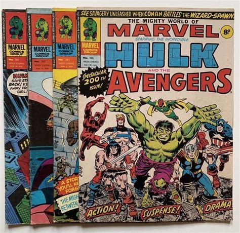 4 Hulk And The Avengers Marvel Comic Book Collection Vol 200 203 1976