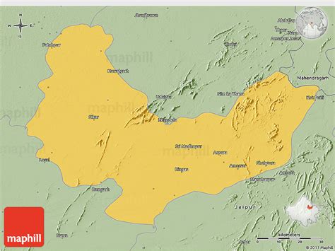 Savanna Style 3d Map Of Sikar