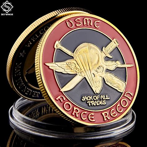 Us Marine Corps Challenge Coin Force Recon Usmc Military Gold