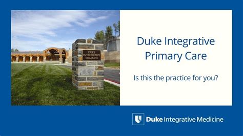 Duke Integrative Medicine Primary Care Information Session Youtube