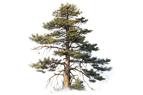 Premium Ai Image Realistic Pine Tree On White Background Highly Detailed