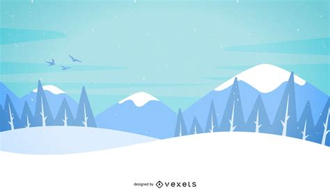 Nieve Y Montañas Ilustrado Paisaje Descargar Vector