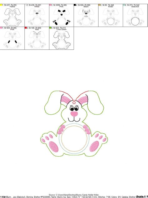 100 Ith Bunny Candy Holder Easter In The Hoop 5 X 7 6 X 10