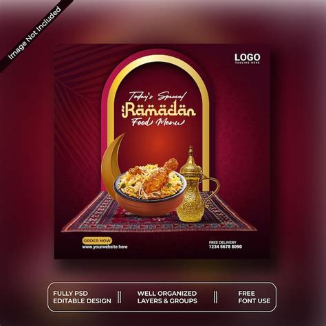Premium Psd Psd Ramadan Kareem Special Food Menu Social Media Post