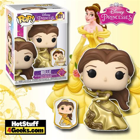 2022 New Ultimate Princess Belle Gold Funko Pop With Pin