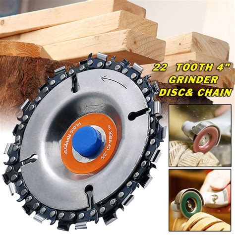Wood Carving Disc 4 Inch Angle Grinder Chain Disc Double Saw Teeth Anti