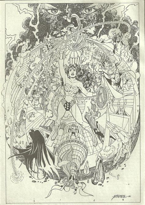 George Perez Wonder Woman Cross Over War Of The Gods Comic Book Pages Comic Books Art Comic