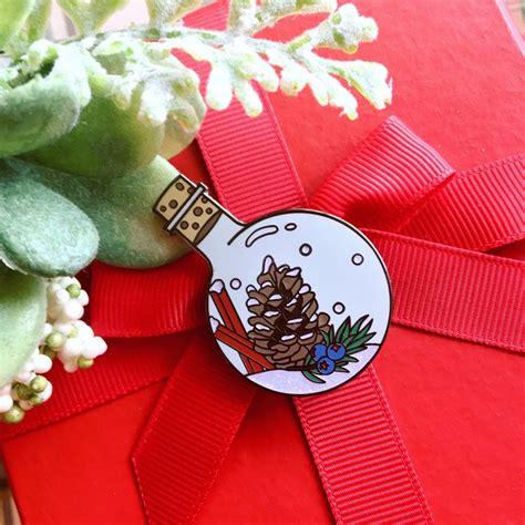 Winter Spell Hard Enamel Pin Snow Christmas Holiday Lapel Etsy