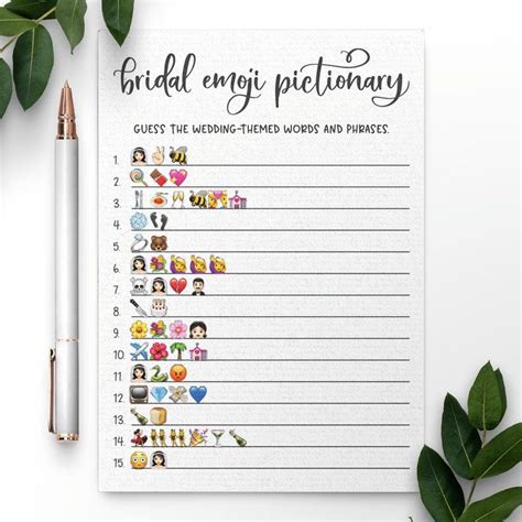 Grey Bridal Shower Wedding Emoji Pictionary Game Bridal Etsy Bridal