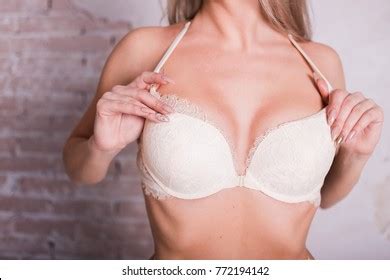 Bosom Concept Slim Attractive Naked Woman Stock Photo 617926097