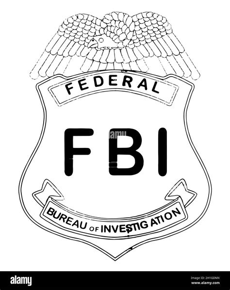An Fbi Badge Drawing Isolated On White Stock Photo Alamy