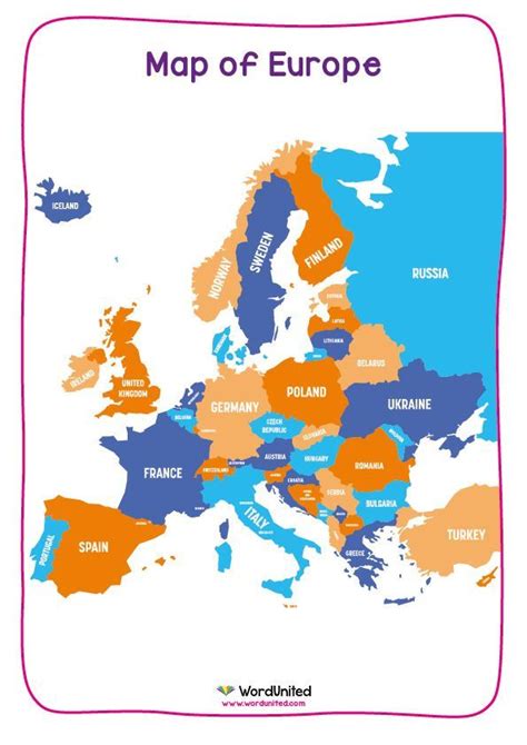 Map Of Europe Display Wordunited In 2021 Europe Map Europe Map