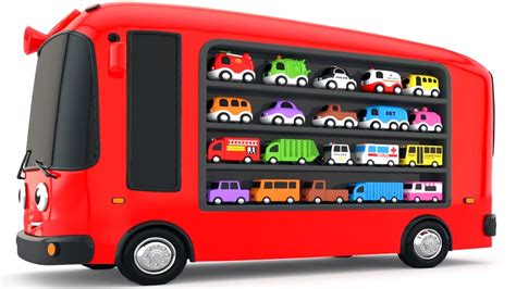 Colors For Children To Learn With Bus Transporter Toy Street Vehicles