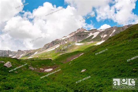 The Magnificent Mountain Scenery Of The Caucasus Nature Reserve Stock