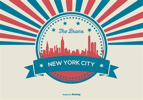 Retro Style Bronxnew York City Illustration Download