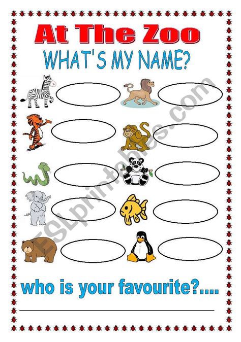 At The Zoo Part 2 Esl Worksheet By Trixie1973