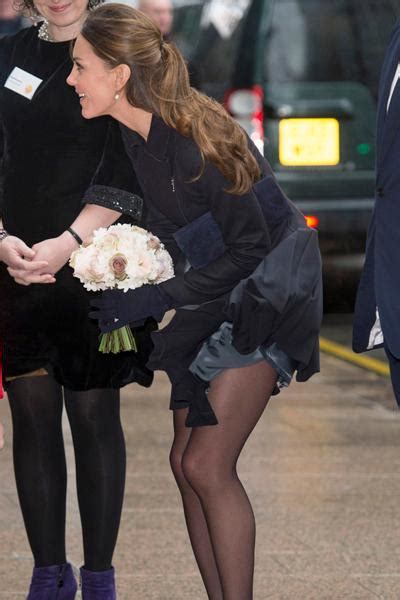 A Royal Gust Kate Middleton S Skirt Flies Up In London