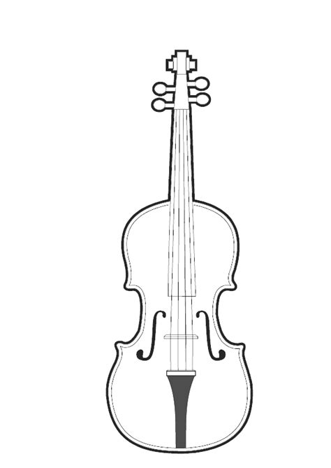 Illustration de dessin animé violon clip art. Coloriage Instrument de Musique Violon - Hugolescargot.com