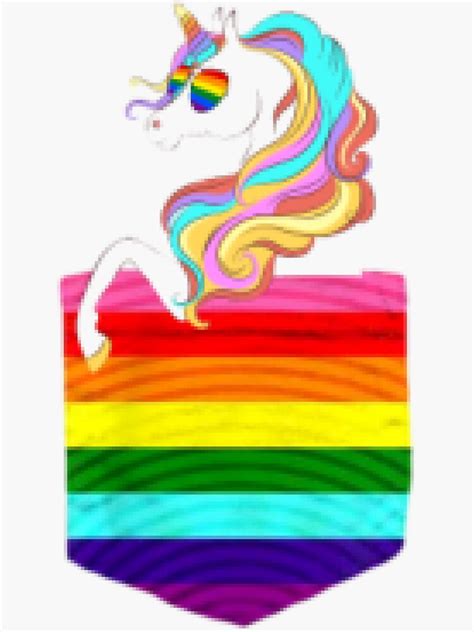 Gay Lesbian Pride Lgbt Flag Pocket T Shirt Unicorn Sticker By DylanNeal Redbubble