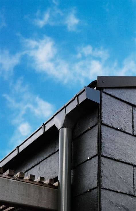 Lindab Rectangular 75mm Gutter Outlet 140mm Painted Anthracite Grey ...
