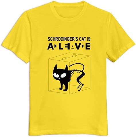 Renhe Mens Sheldon Cooper Schrodinger S Cat T Shirts Size Xxl Yellow