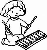 Xylophone Coloring Drawing Getdrawings Glockenspiel Musical Clipartmag sketch template