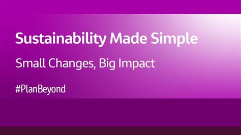 Sustainability Made Simple Small Changes Big Impact Youtube