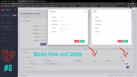 Add Modal View And Update Form Laravel System Youtube