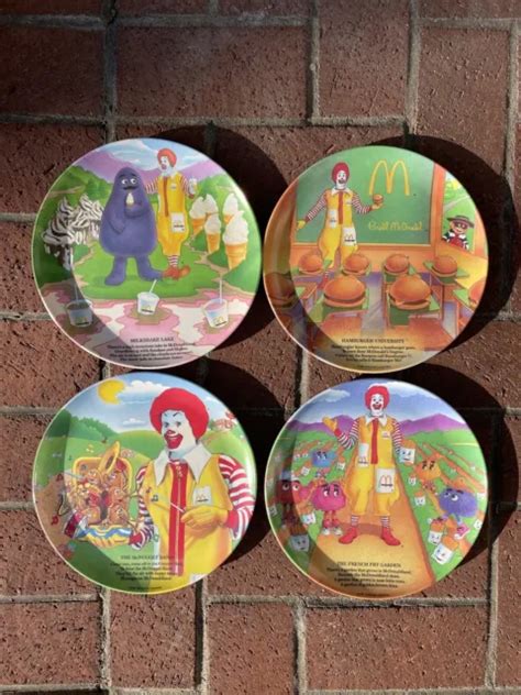 Vintage 1989 Ronald Mcdonalds 9 Collector Plates Set Of 4 Grimace