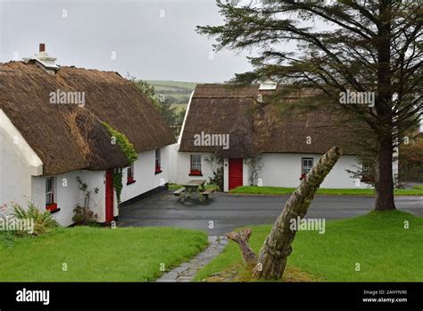 Thatched Cottages At Tullycross Renvyle Connemara County Galway