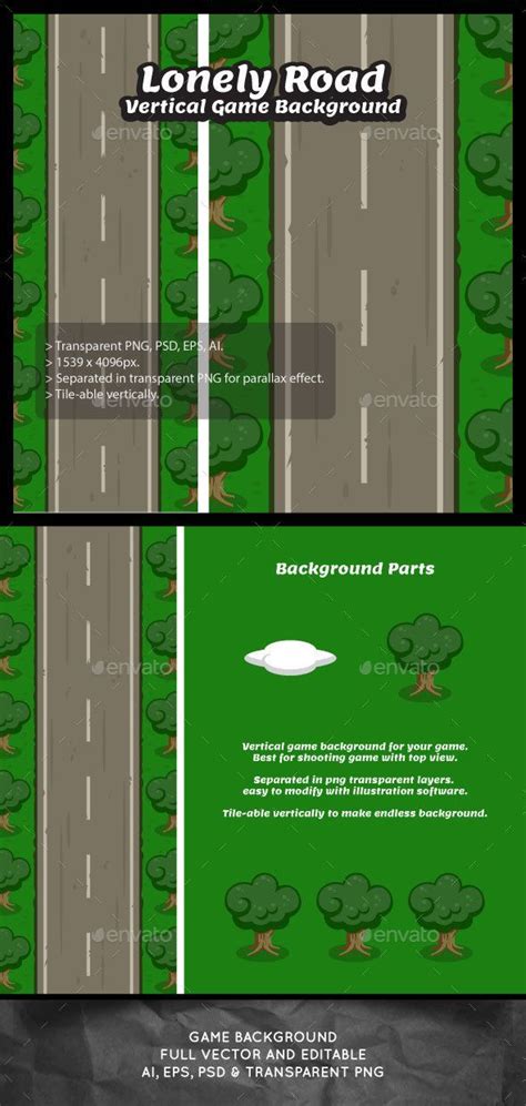 Lonely Road Vertical Game Background 2d Game Background Game