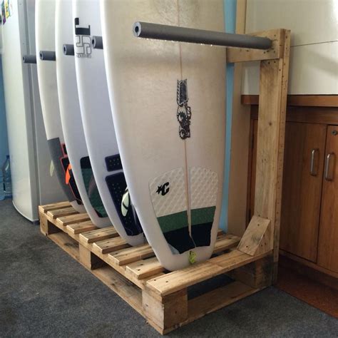 These racks provide very easy access to your surfboard so it is always ready when you are. Surfboard rack DIY from old wooden pallets up-cycled ...