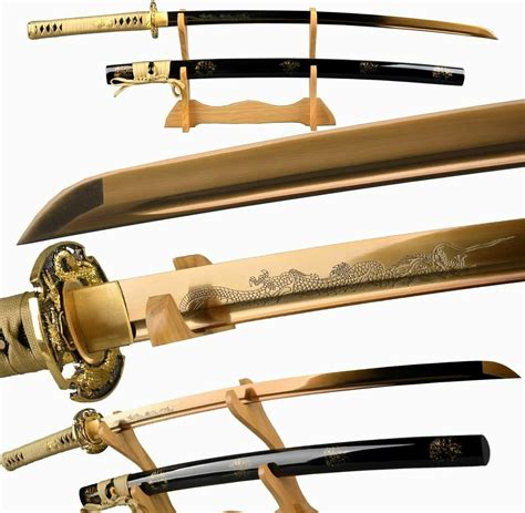 Gold Dragon Katana Hand Forged 1095 High Carbon Steel Japanese Samurai