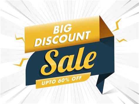 Premium Vector Big Discount Offer Up To 60 Off For Sale Banner Design