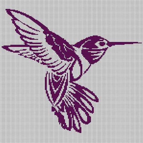 Purple Hummingbird Crochet Afghan Pattern Graph