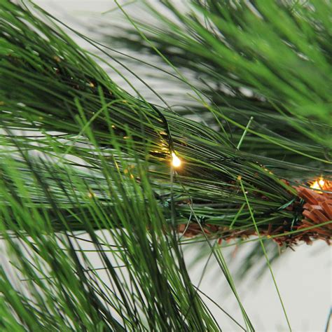7 X 48 Pre Lit Long Needle Pine Artificial Christmas Tree Warm